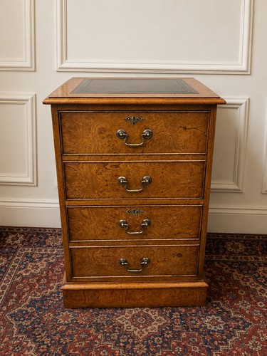 Antique burr oak two drawer - antique,