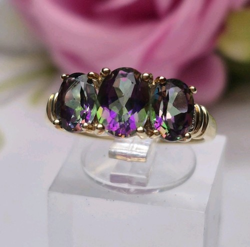 9ct gold mystic topaz diamond - 9ct,