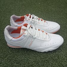 Men's Henri Lloyd Trainers Size UK 11 White & Orange Leather Casuals Used Boxed 