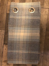 NEXT Teal Blue ELLESMERE Tweedy Woven Check SINGLE /  DOOR CURTAIN 117 X 229 CM