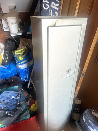 Grey steel rifle - gun, cabinet
