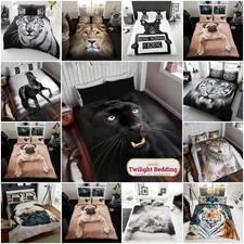 3D Animal Print Bedding Set Microfiber Duvet Quilt Cover Pillowcase Double King