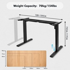 Single-Motor Stand up Desk Frame Workstation Base w/ Adjustable Width & Height