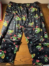 Aeropostale Marvin the Martian Looney Tunes Fleece Pajama Pant Christmas, L