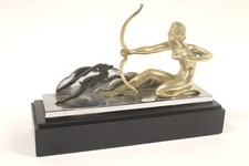Art Deco Silver Plated Diana the Huntress Figure c1930s