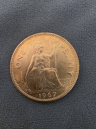 1967 one penny - penny, queen