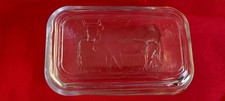Arcoroc Glass Butter Dish Cow Design