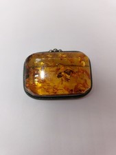 Vintage Large Amber Brooch with Inclusions and 925 Silver Hallmarked Frame 16g