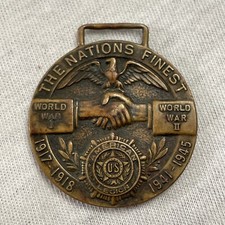 Vintage 1946 Watch Fob WWI & WWII American Legion Lewiston Maine Whitehead Hoag