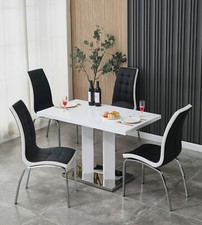 Dining Table Set White High