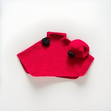 Red Girl Cape With Hat In