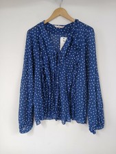 TU Ladies Blue Polka Sheer V