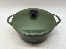 Le Creuset Cousances Casserole Dish Dutch Oven Cast Iron Green 22