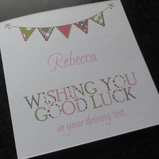 Personalised Good Luck Card - Driving Test-New School-New Job-Exams-ANY OCCASION