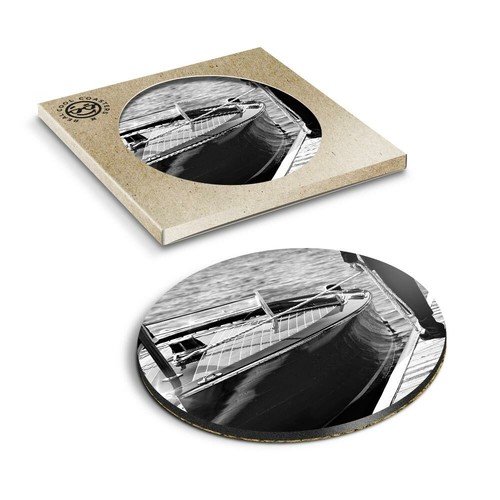 Boxed round coasters bw - boxed,