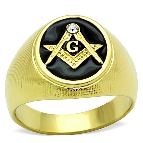 Mens gold ring masonic - mens,