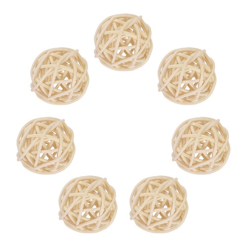 7pcs wicker rattan balls - wicker, 1.2