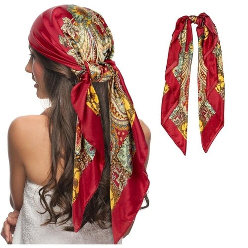 Head silk scarf elegant satin - silk,