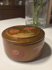 Vintage Japanese Sushi Lunch Box Container Lacquered Bowl  with Lid