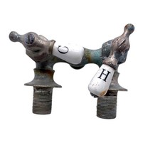 Vintage Brass Faucet Hot Cold