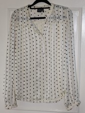 Editors Cut Women's Sheer Polka Dot Design Blouse Size 12