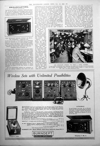 Antique old print - antique, radio