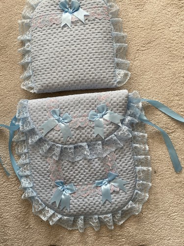 Small dolls blue pram set - small,