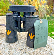 WW2 REL 7 X 50 SUBMARINERS BINOCULARS, 1945 + RAIN GUARD RUBBER ARMOUR, UNUSED