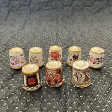 x8 Vintage Royal Crown Derby Thimbles ~ See Photos. Excellent Collection.