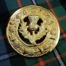 Scottish Kilt Fly Plaid Brooch