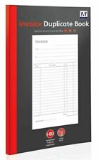 Carbon Duplicate Invoice Receipt Book Full Size Feint Ruled 80 Numbered Pages