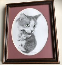 Beautiful  Cat &  Kitten Framed Picture Signed By The Artist Virginia Miller.