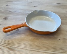 Le Creuset French Orange Enamel Vintage Cast Iron Skillet / Frying Pan 16.5cm