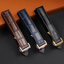 18 20 22mm Black Leather Watch