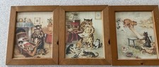 3 X Vintage Louis Wain Framed