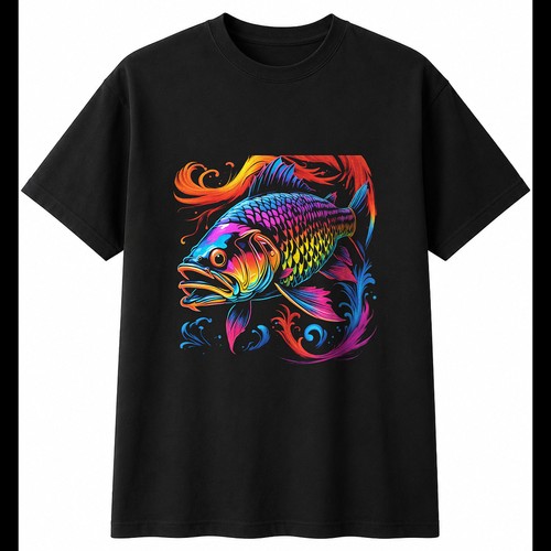 Neon ghost carp with feathers - neon,