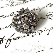 Cognac Diamond Ring SIZE Q Champagne 925 Sterling Silver CLUSTER Brown FANCY Box