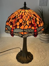 Tiffany Style Table Lamp dragonfly orange