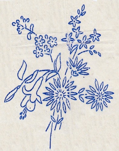 Vintage embroidery transfer - vintage,