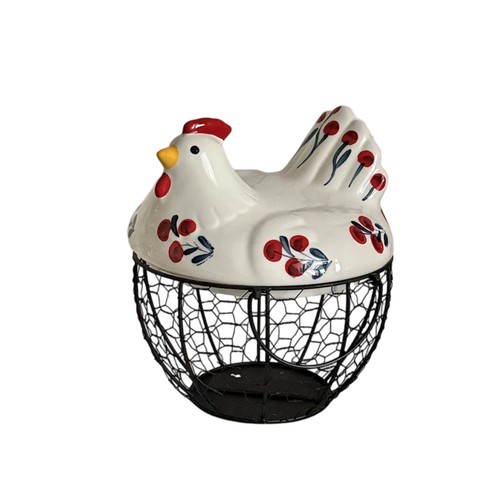 Egg basket with chicken lid - egg,