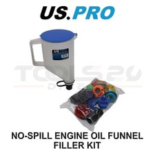 US PRO Tools No-Spill Engine Oil Funnel Filler Kit - 1.7L Funnel & 12 Adapters