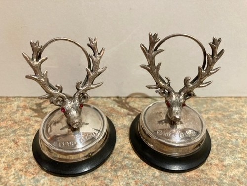 Pair edwardian silver stag - pair,