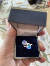 Sarah Coventry Twin Multicoloured Crystal Ring Size K