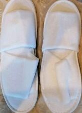 2 pairs towelling slippers Size M/L Open Toe washable Gc