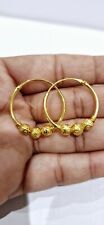 22ct Yellow Gold Plated Indian Traditional Earring Bali Round Shape With Beads