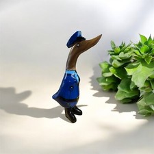 ChiselCraft Hand Carved Wooden Bamboo Root Duck Pilot Duck Warden Hand Painted