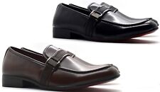 Mens Formal Dress Office Wedding Buckle Party Slip On Faux Leather Suit Shoes Uk