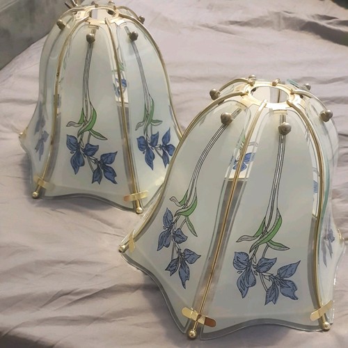 Pair vintage brass tulip - vintage,