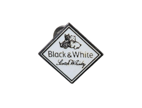 Black white whisky pin - black,