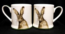 2 x Tesco Stoneware Hare Tankard Style Mugs - BNWT